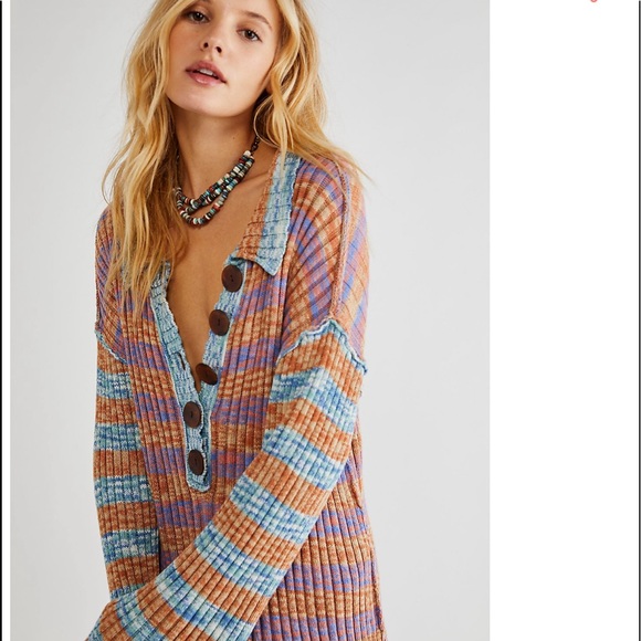 NEW FREE PEOPLE Spiced Brandy Wide Rib Knit Oversized Romper Small NWOT - Picture 2 of 10